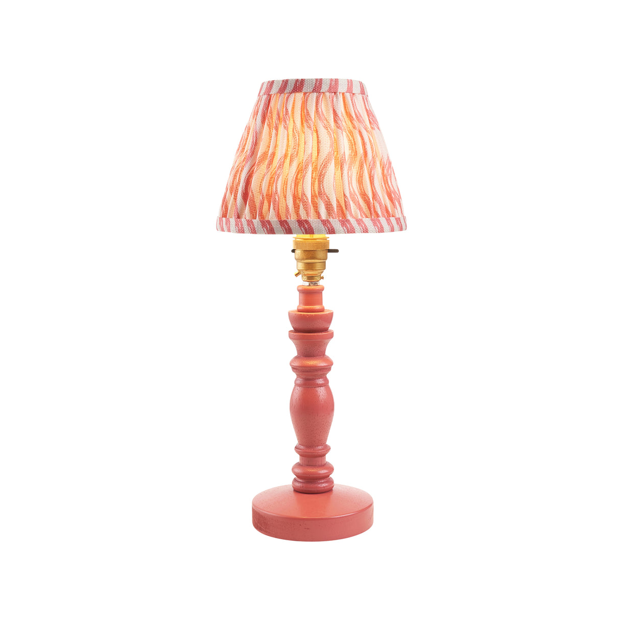 Wooden Pink Bibury & Ripple 16cm Coral pink shade - Comet Lighting