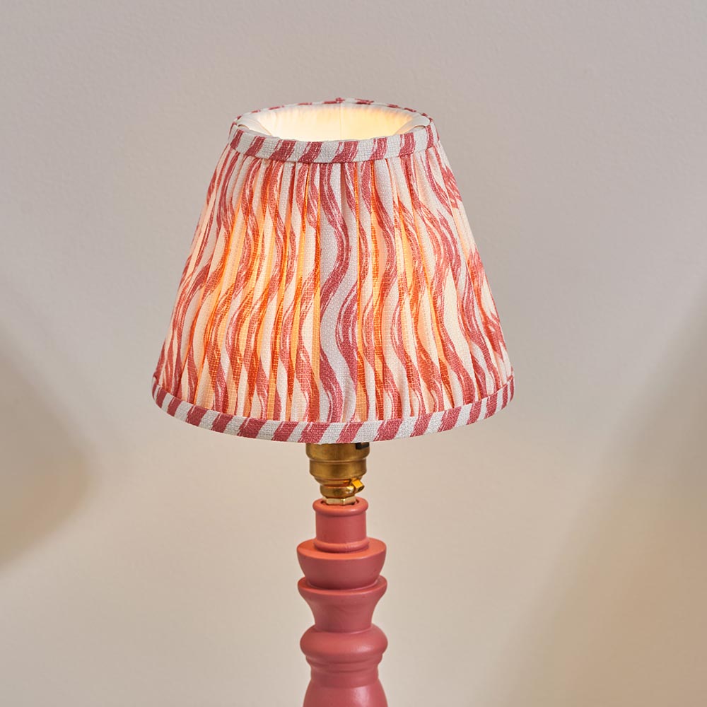 Wooden Pink Bibury & Ripple 16cm Coral pink shade - Comet Lighting