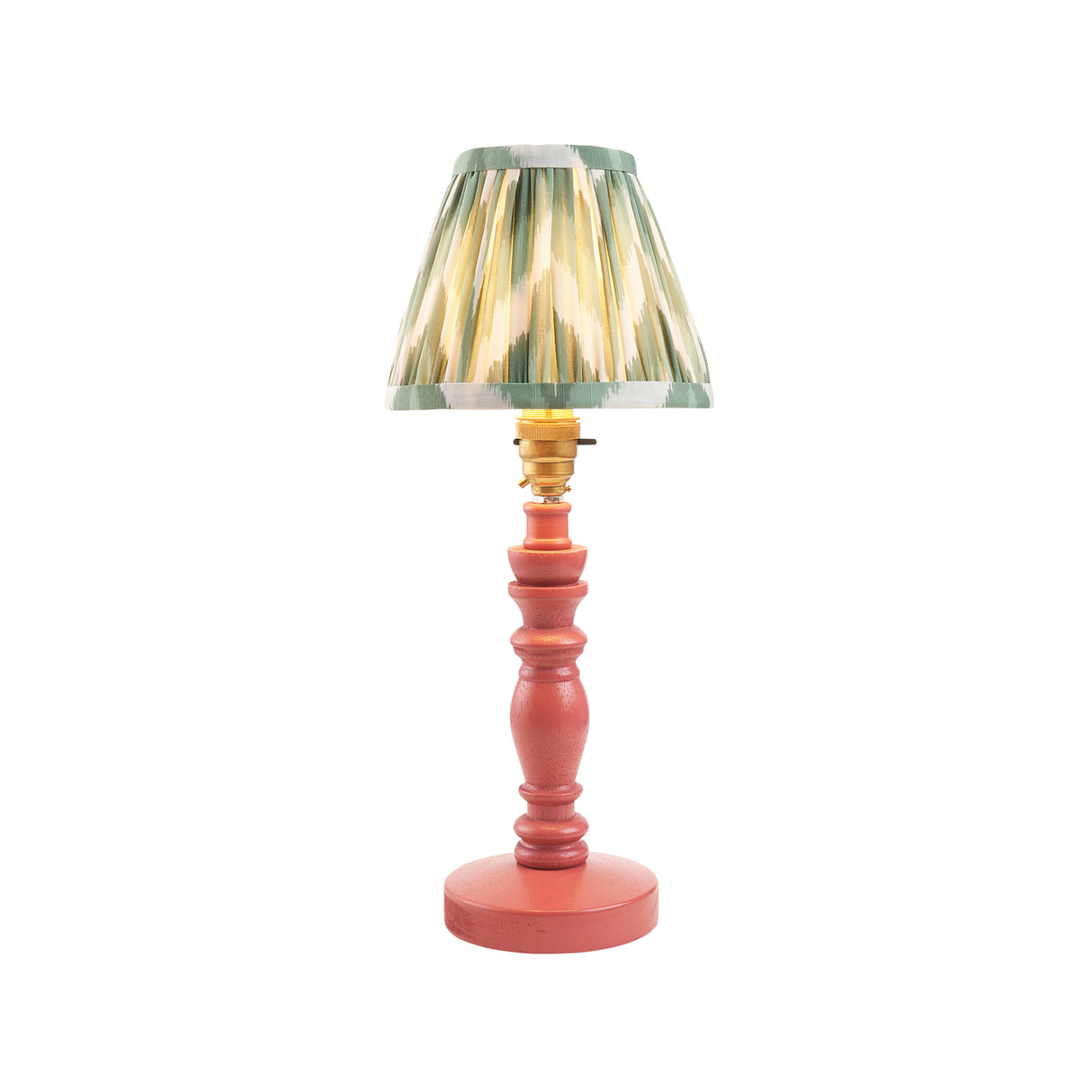 Wooden Pink Bibury & Zigzag 16cm Cotswold green shade - Comet Lighting