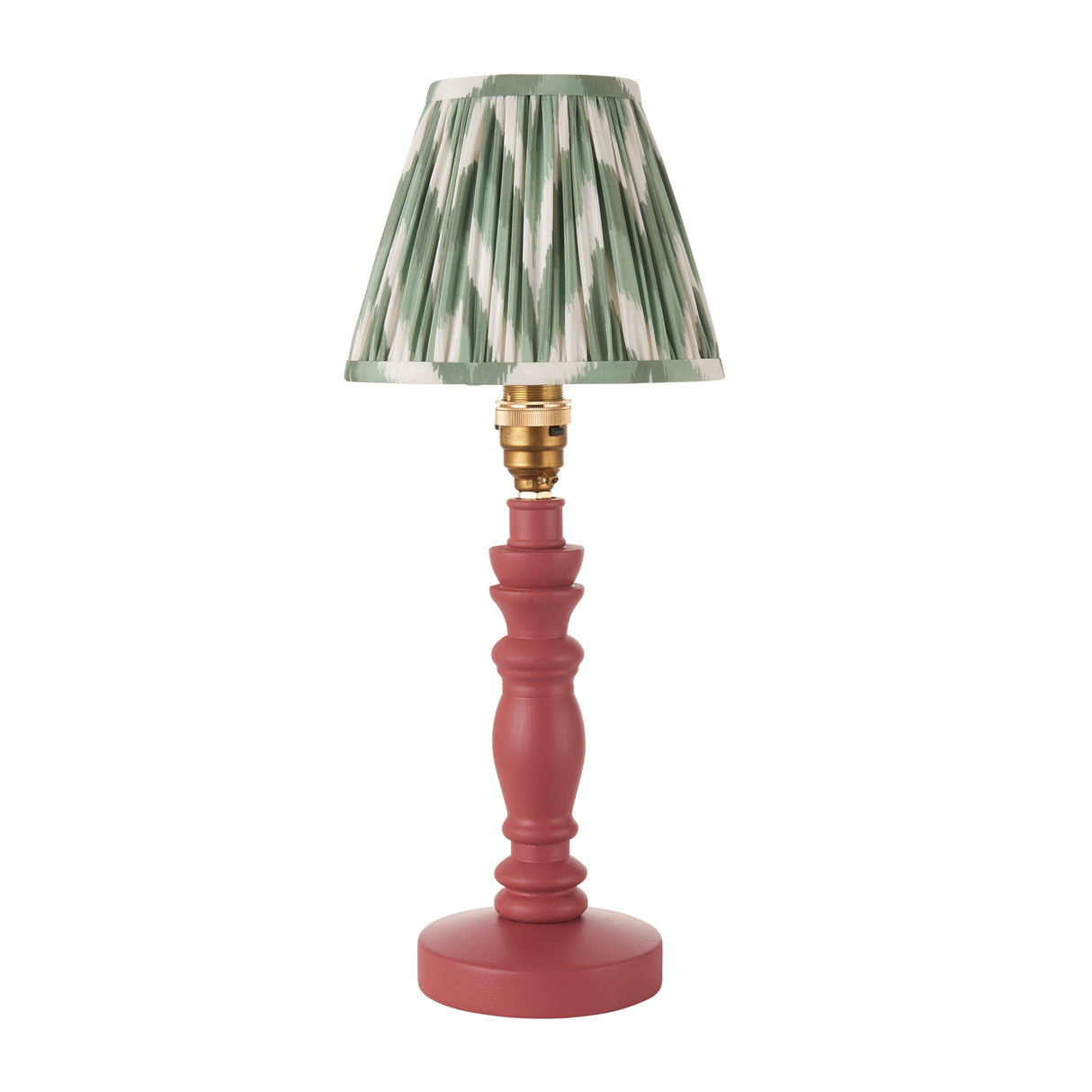 Wooden Pink Bibury & Zigzag 16cm Cotswold green shade - Comet Lighting