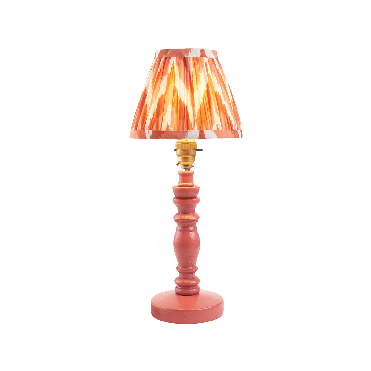 Wooden Pink Bibury & Zigzag 16cm Apricot orange shade - Comet Lighting