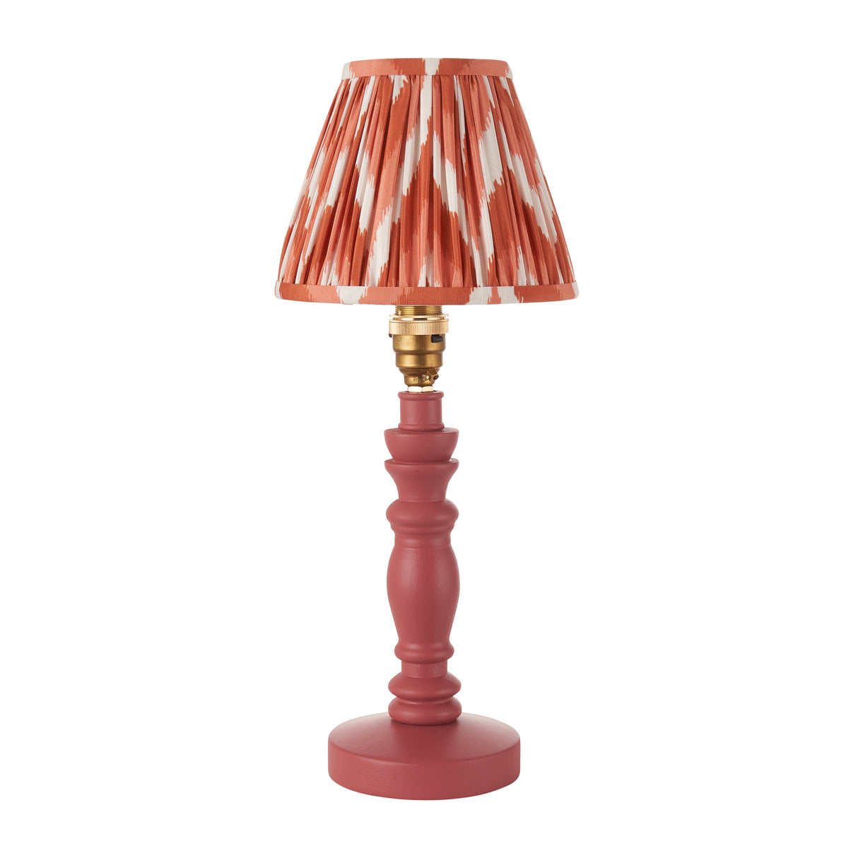 Wooden Pink Bibury & Zigzag 16cm Apricot orange shade - Comet Lighting