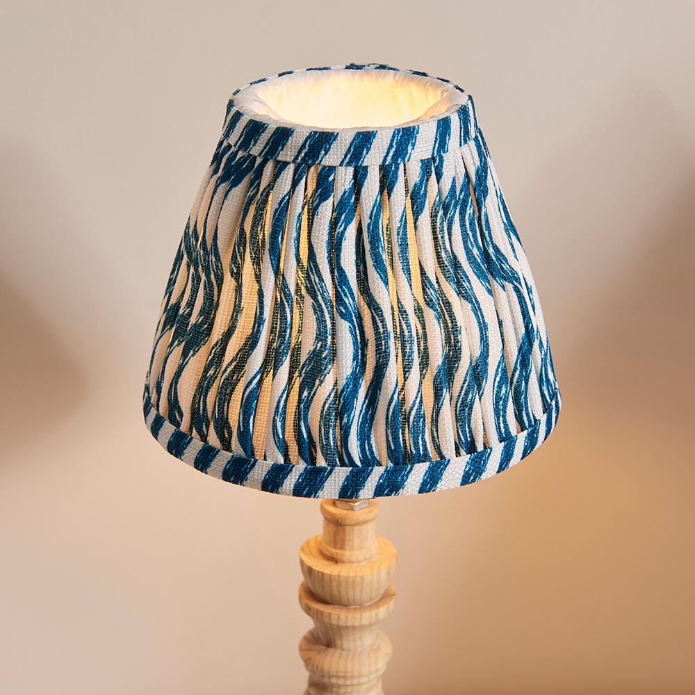 Natural Ash Bibury & Ripple 16cm Marlin blue shade - Comet Lighting