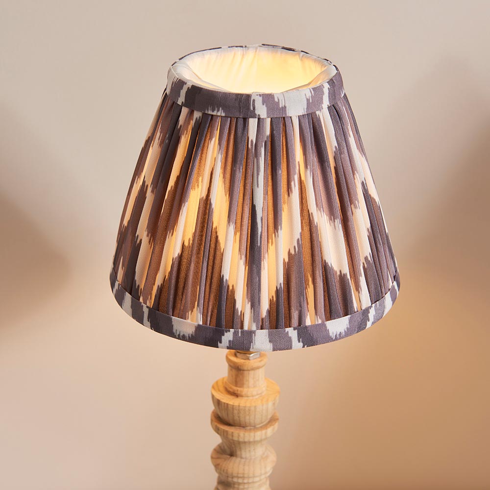 Natural Ash Bibury & Zigzag 16cm Pearl grey shade - Comet Lighting