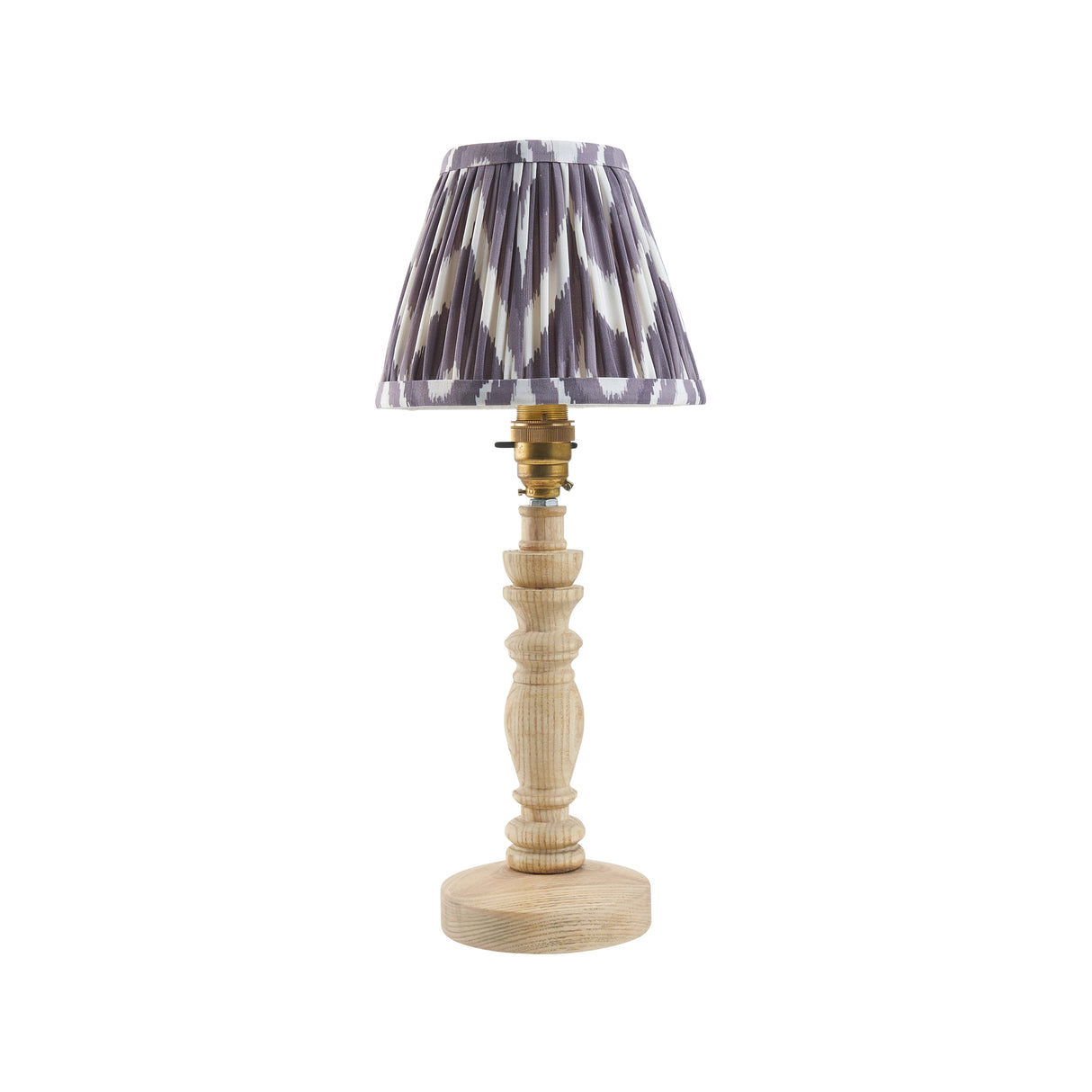 Natural Ash Bibury & Zigzag 16cm Pearl grey shade - Comet Lighting