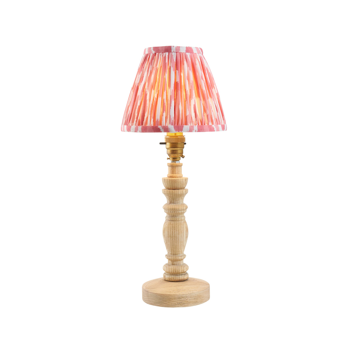 Natural Ash Bibury & Ikat 16cm Coral pink shade - Comet Lighting