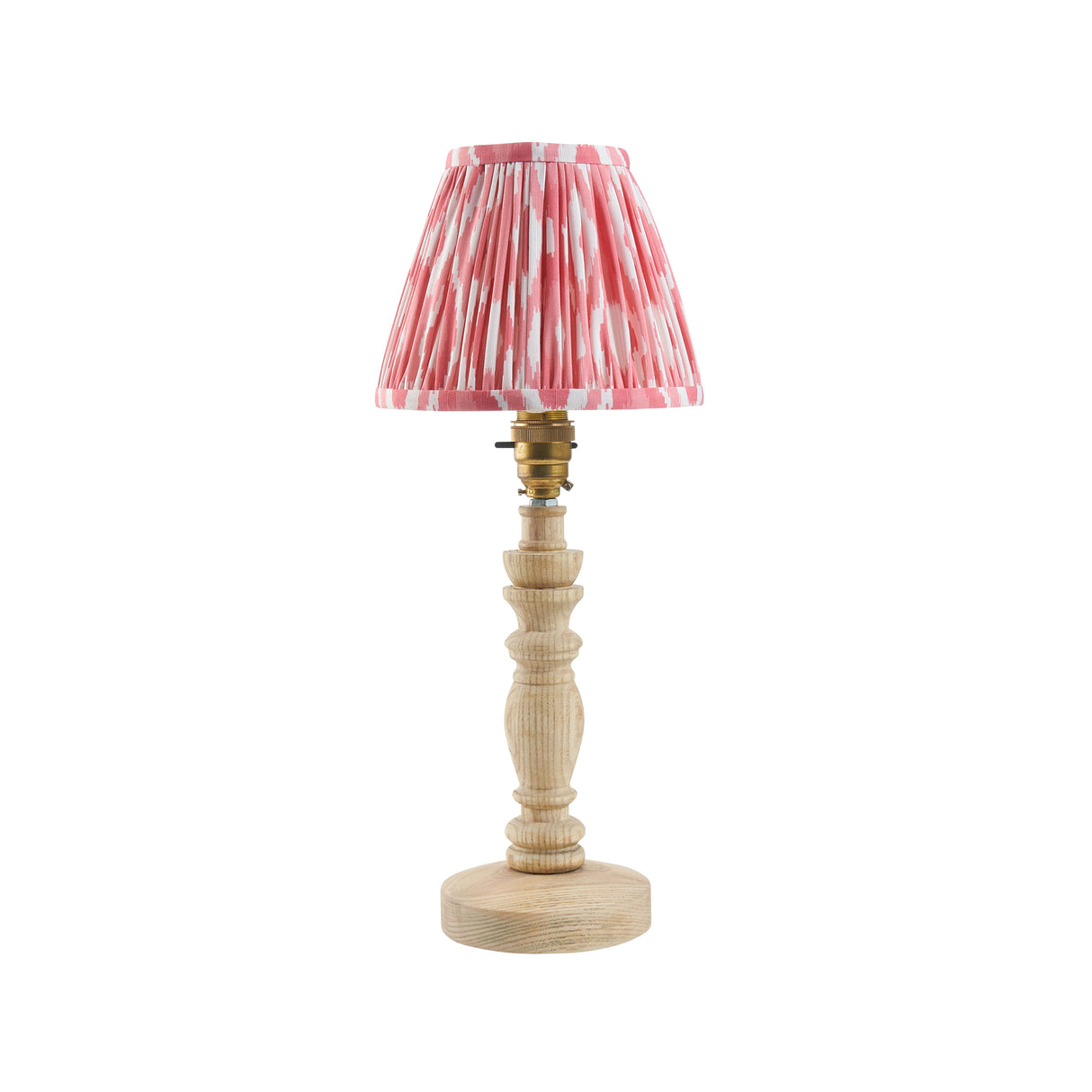 Natural Ash Bibury & Ikat 16cm Coral pink shade - Comet Lighting