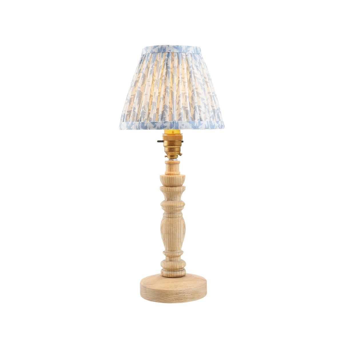 Natural Ash Bibury & Leaf 16cm Shell bay blue shade - Comet Lighting