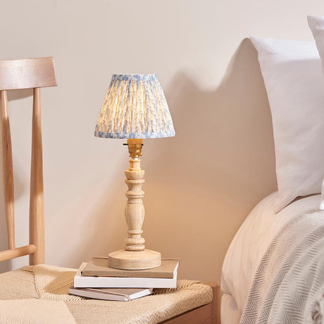 Natural Ash Bibury & Leaf 16cm Shell bay blue shade - Comet Lighting