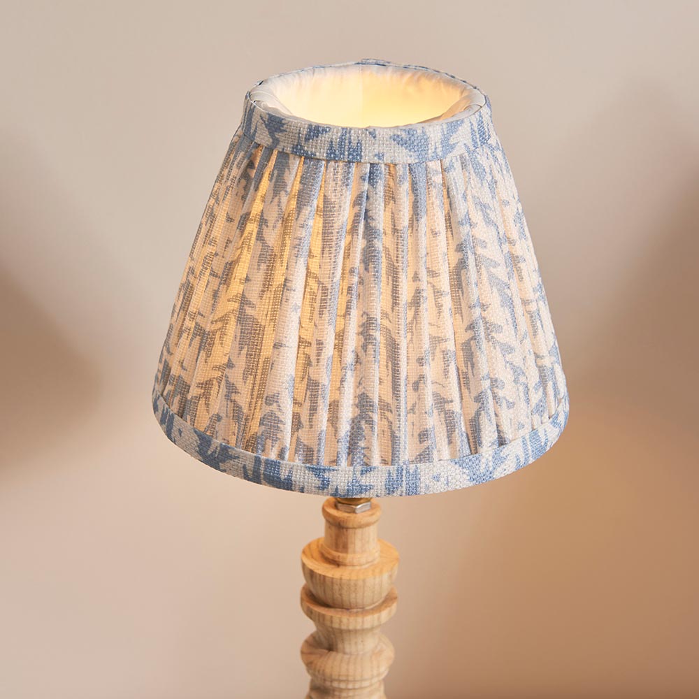 Natural Ash Bibury & Leaf 16cm Shell bay blue shade - Comet Lighting