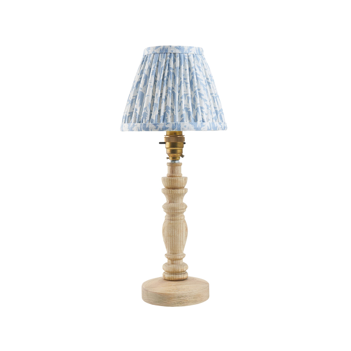 Natural Ash Bibury & Leaf 16cm Shell bay blue shade - Comet Lighting