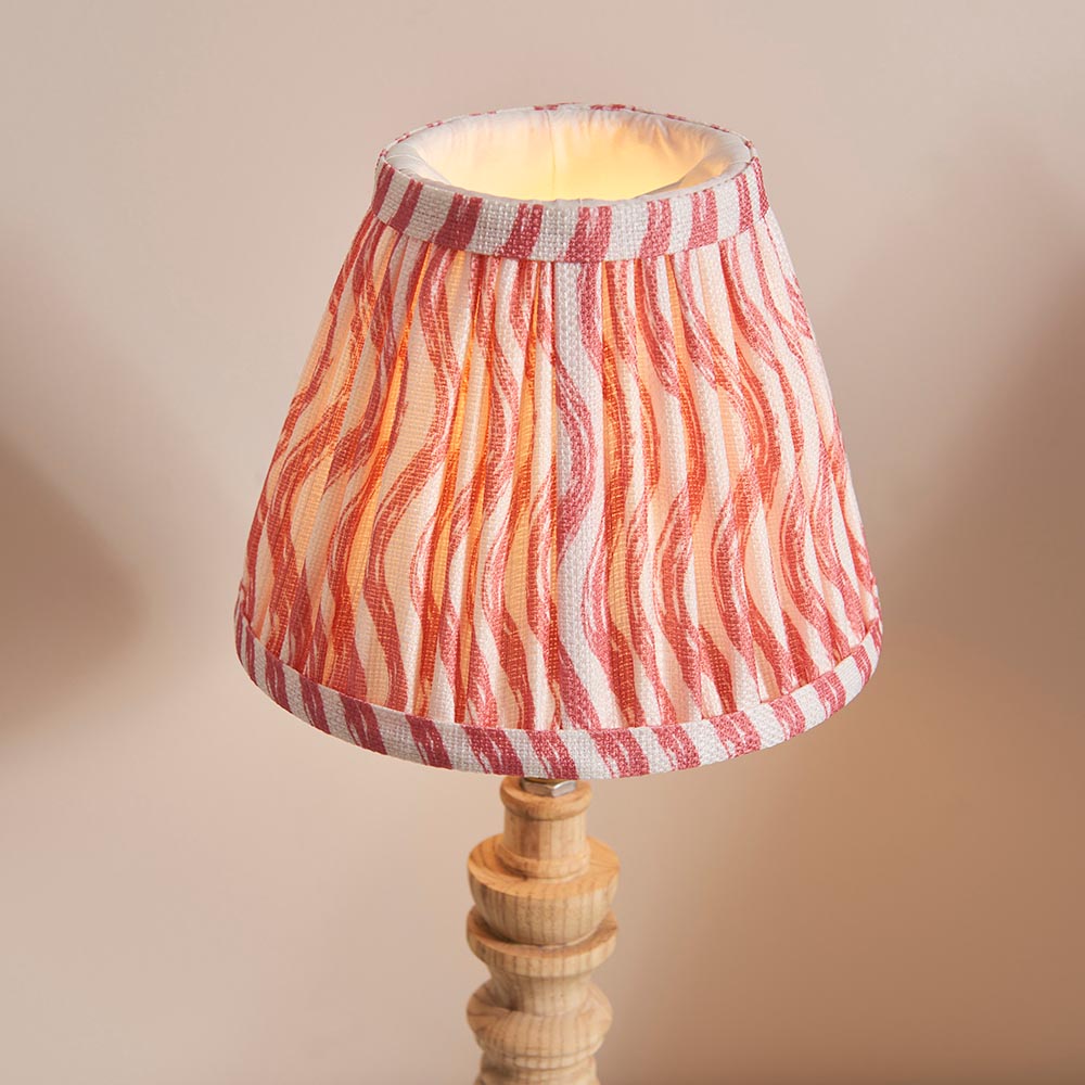 Natural Ash Bibury & Ripple 16cm Coral pink shade - Comet Lighting