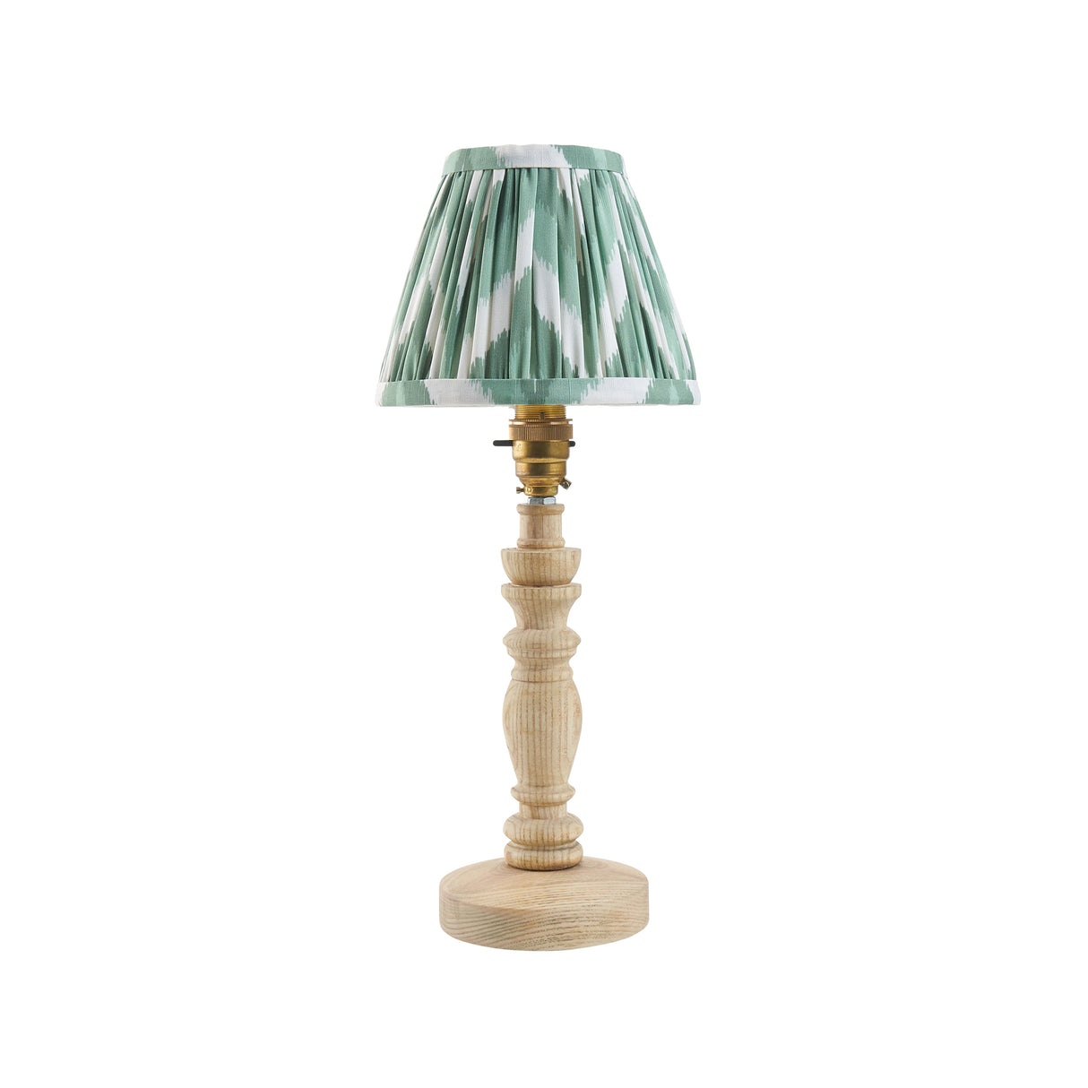 Natural Ash Bibury & Zigzag 16cm Cotswold green shade - Comet Lighting
