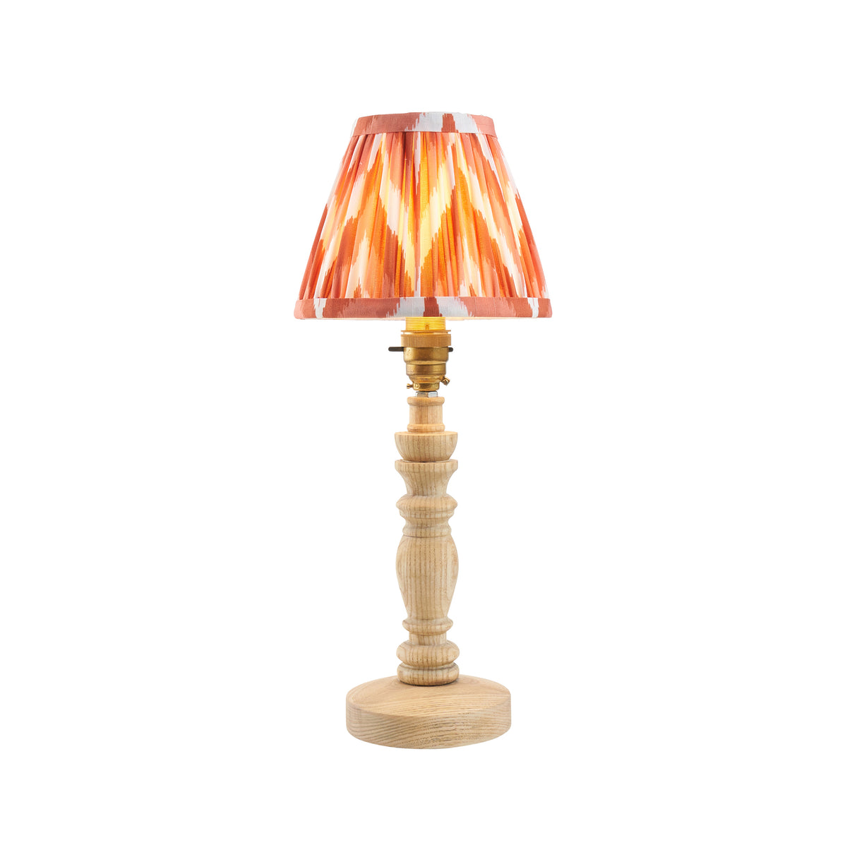 Natural Ash Bibury & Zigzag 16cm Apricot orange shade - Comet Lighting
