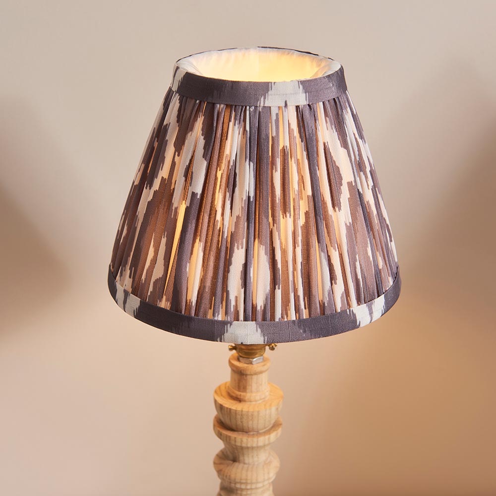 Natural Ash Bibury & Ikat 16cm Pearl grey shade - Comet Lighting