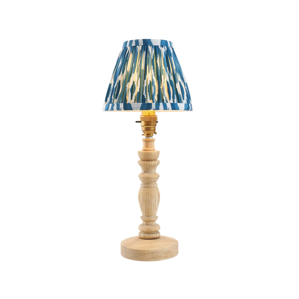 Natural Ash Bibury & Ikat 16cm Marlin blue shade - Comet Lighting