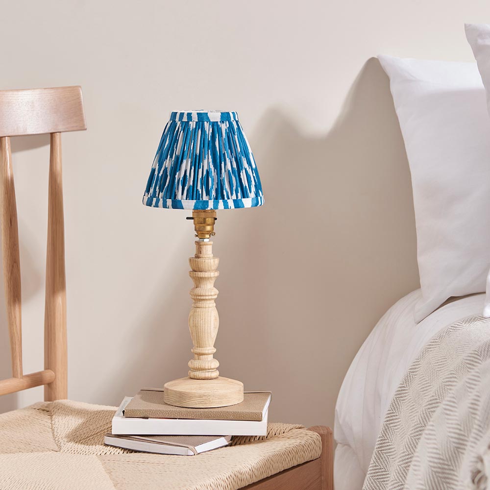 Natural Ash Bibury & Ikat 16cm Marlin blue shade - Comet Lighting