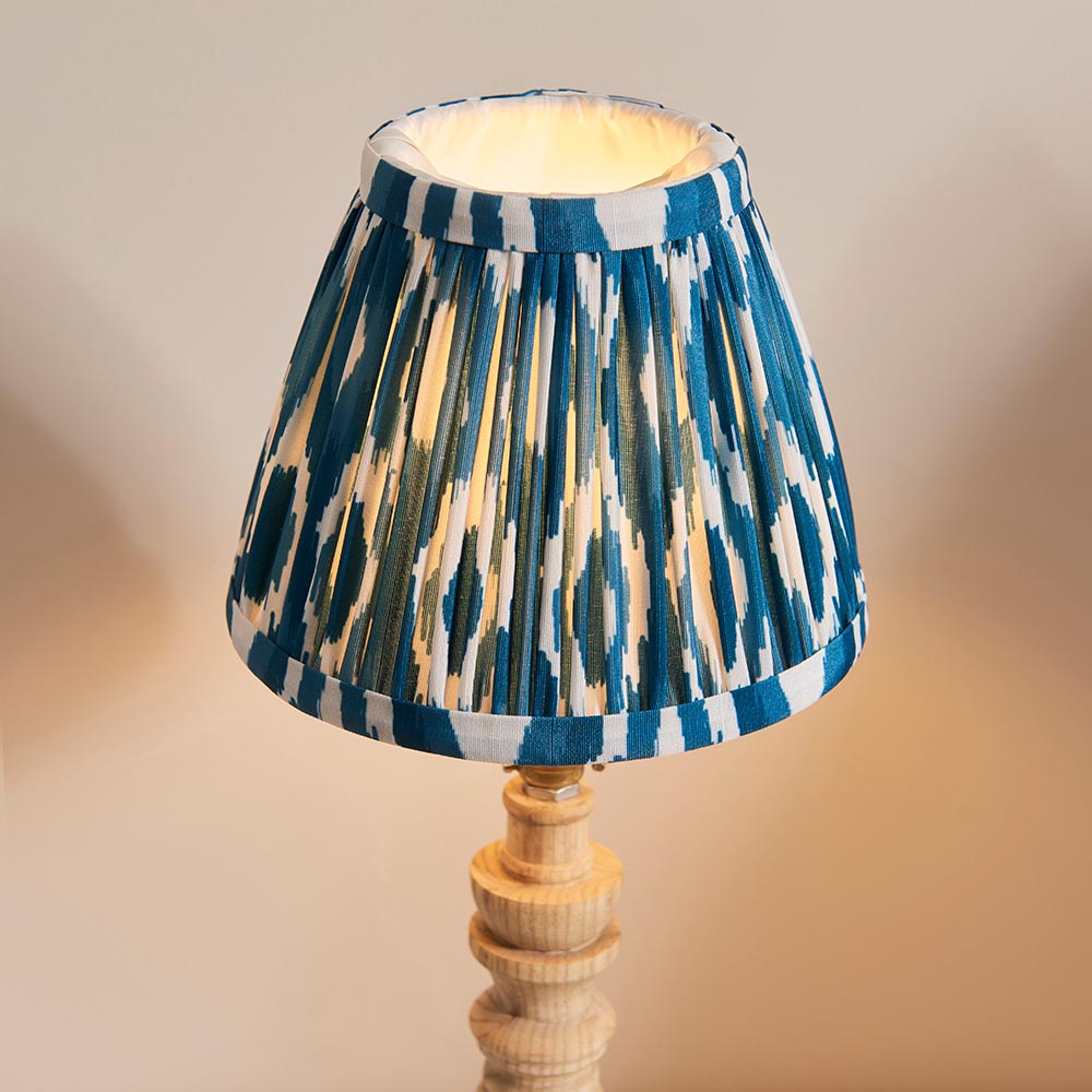 Natural Ash Bibury & Ikat 16cm Marlin blue shade - Comet Lighting