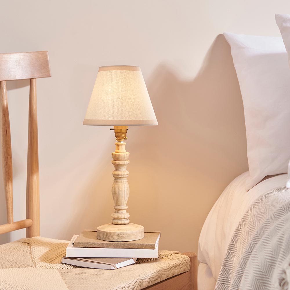 Natural Ash Bibury & Ivy 16cm Vintage white shade - Comet Lighting