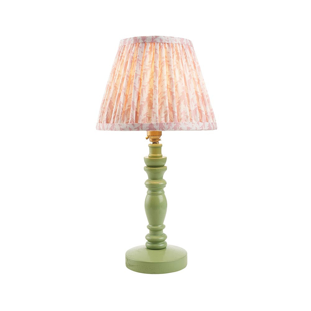 Bibury & Leaf 20cm Table Satin cotswold green paint & peachy keen fabric
