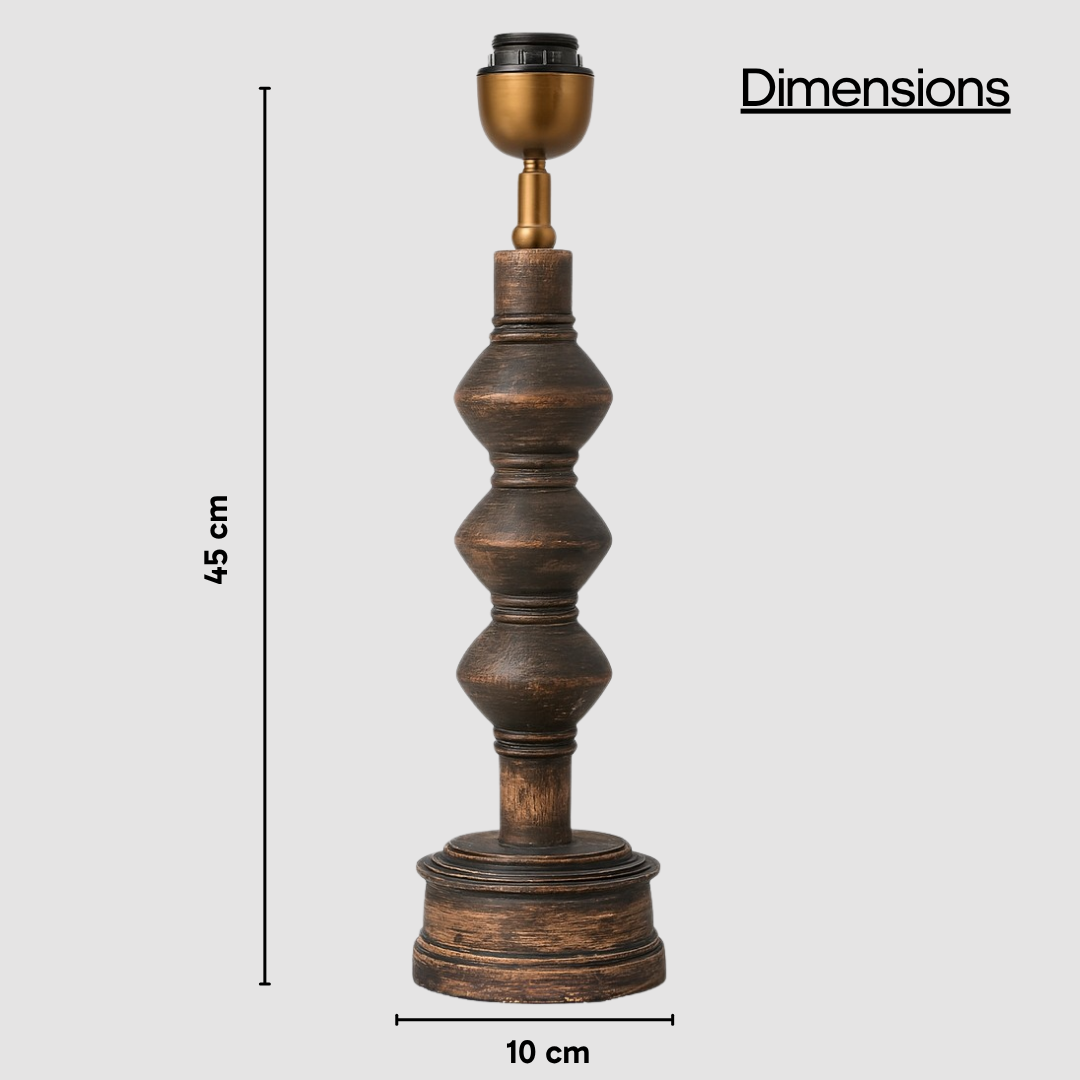 AARTIN JUNO TABLE LAMP IN WOOD WITH DARK NATURAL WOOD FINISH (BASE ONLY)