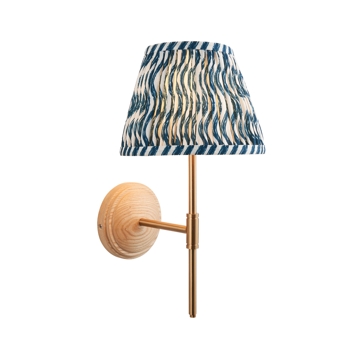 Wood T Bar & Ripple 20cm Marlin blue shade - Comet Lighting