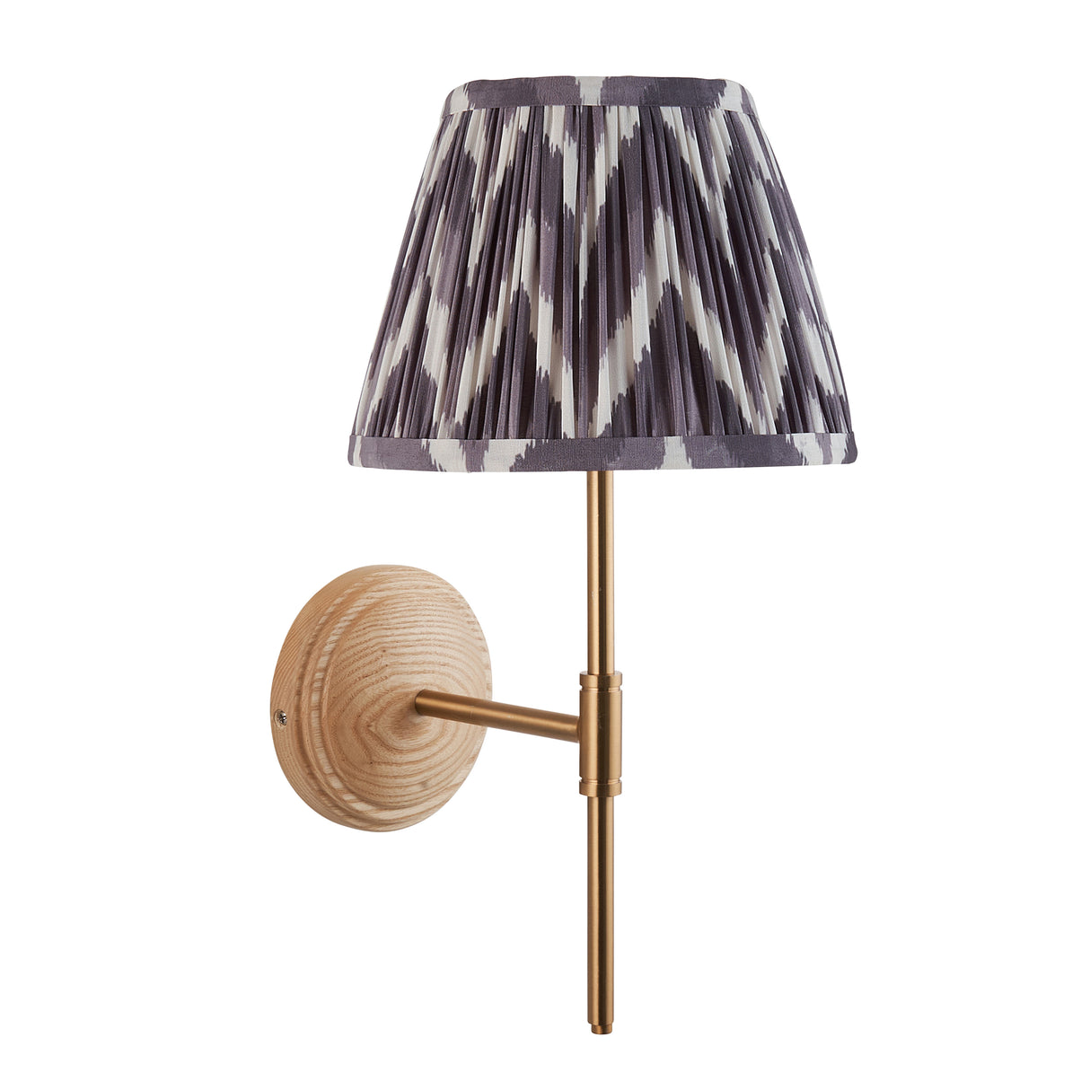 Wood T Bar & Zigzag 20cm Pearl grey shade - Comet Lighting