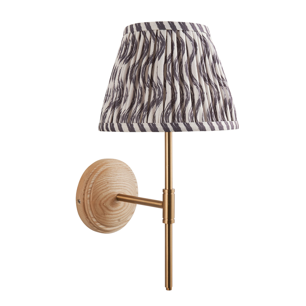 Wood T Bar & Ripple 20cm Pearl grey shade - Comet Lighting