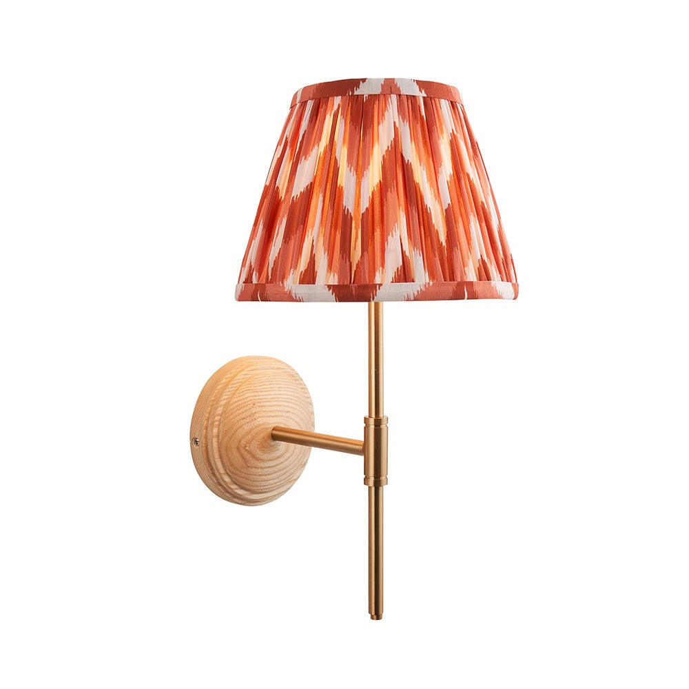 Wood T Bar & Zigzag 20cm Apricot orange shade - Comet Lighting