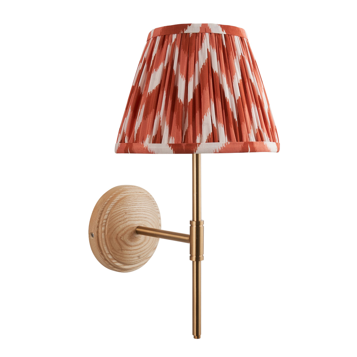Wood T Bar & Zigzag 20cm Apricot orange shade - Comet Lighting