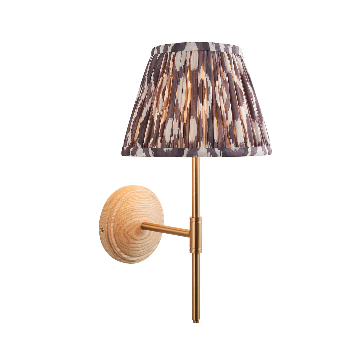 Wood T Bar & Ikat 20cm Pearl grey shade - Comet Lighting
