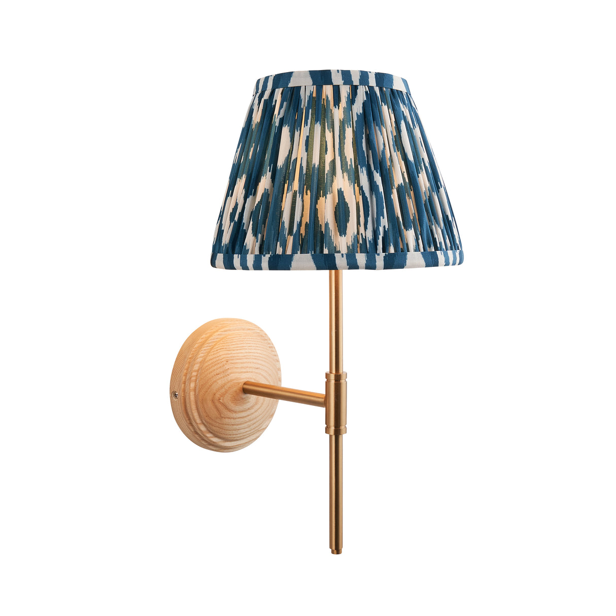 Wood T Bar & Ikat 20cm Marlin blue shade - Comet Lighting