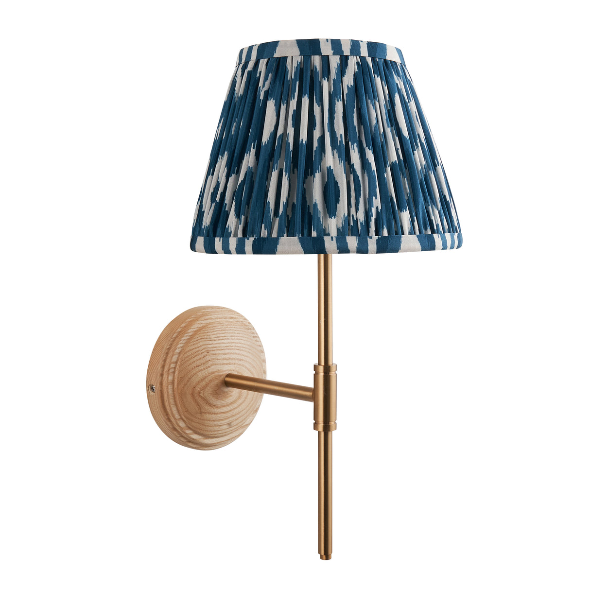 Wood T Bar & Ikat 20cm Marlin blue shade - Comet Lighting