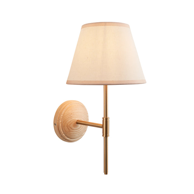 Wood T Bar & Ivy 20cm Vintage white shade - Comet Lighting