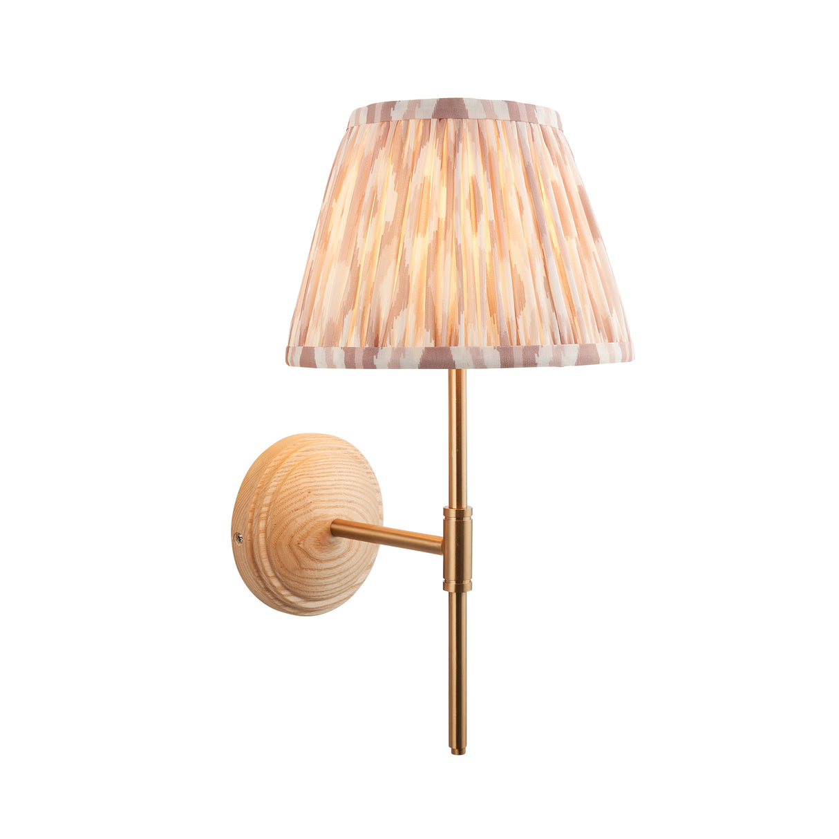 Wood T Bar & Ikat 20cm Neutral shade - Comet Lighting