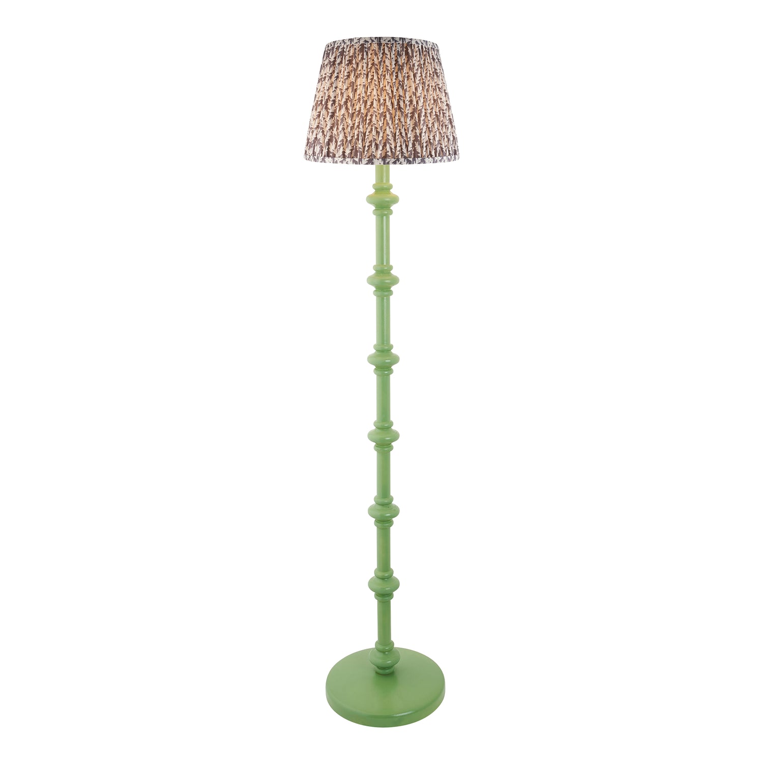 Wooden Green Carnaby & Leaf 35cm Pearl grey shade - Comet Lighting
