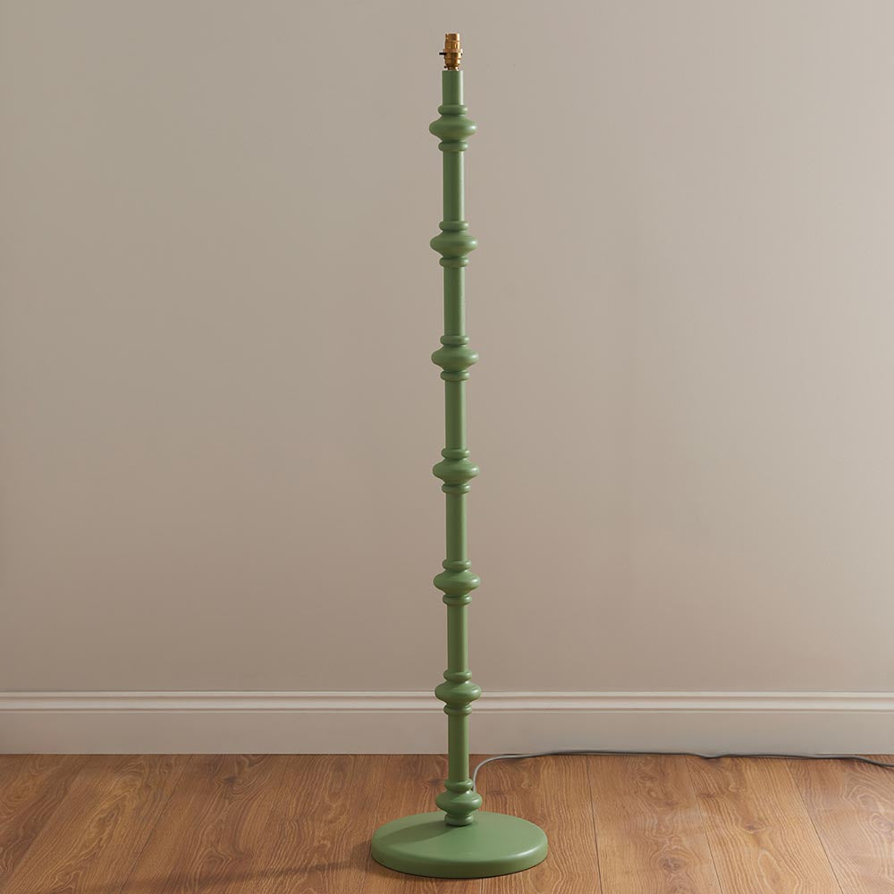 Wooden Green Carnaby & Leaf 35cm Pearl grey shade - Comet Lighting