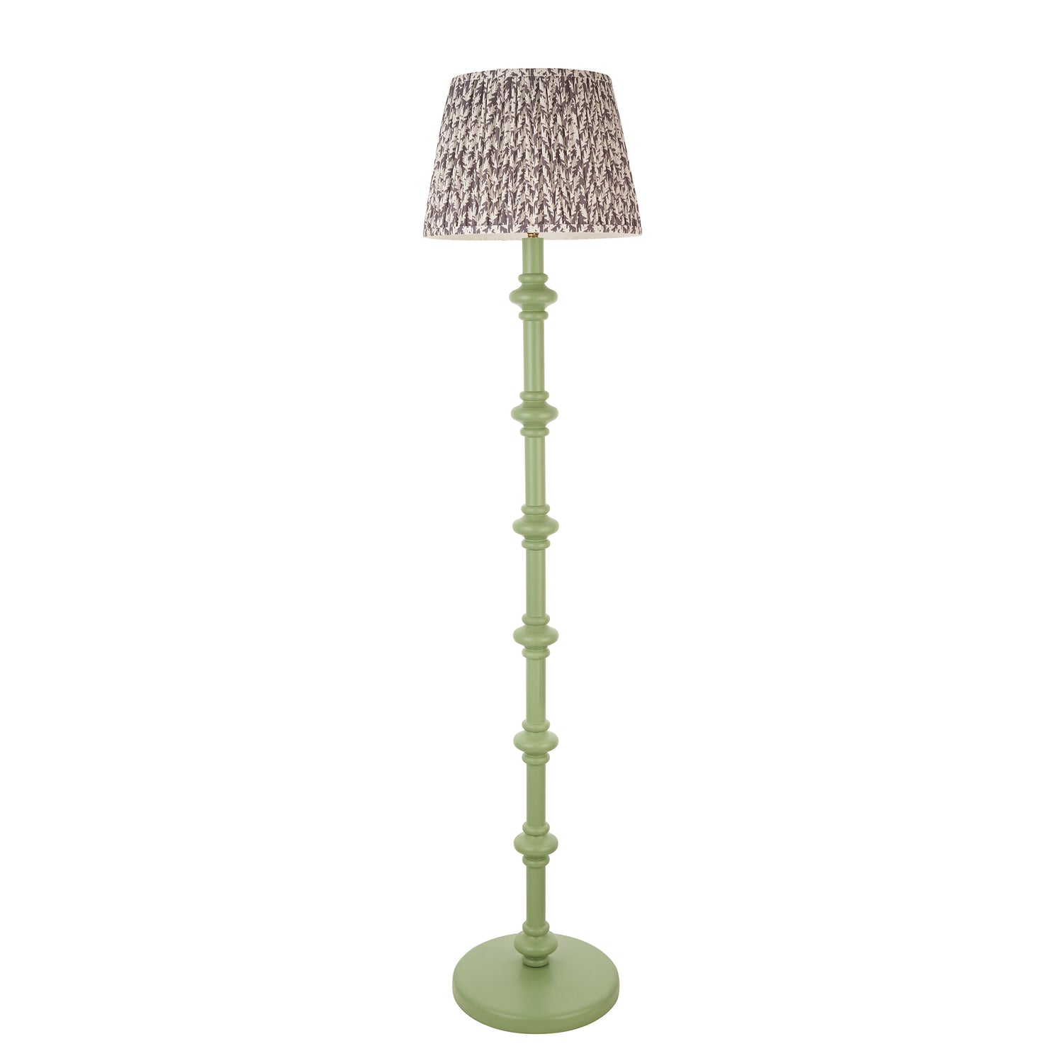 Wooden Green Carnaby & Leaf 35cm Pearl grey shade - Comet Lighting