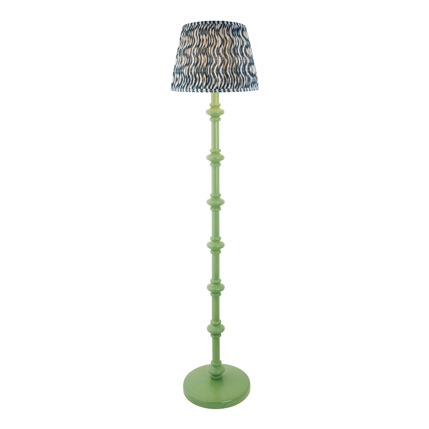 Wooden Green Carnaby & Ripple 35cm Marlin blue shade - Comet Lighting
