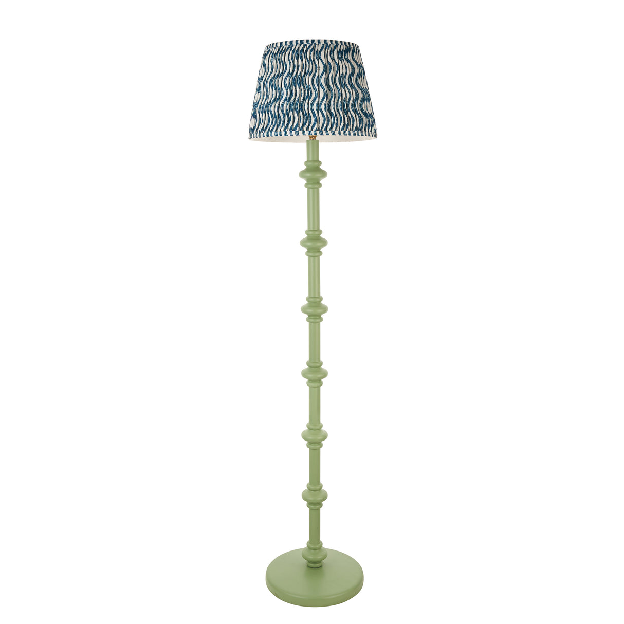 Wooden Green Carnaby & Ripple 35cm Marlin blue shade - Comet Lighting