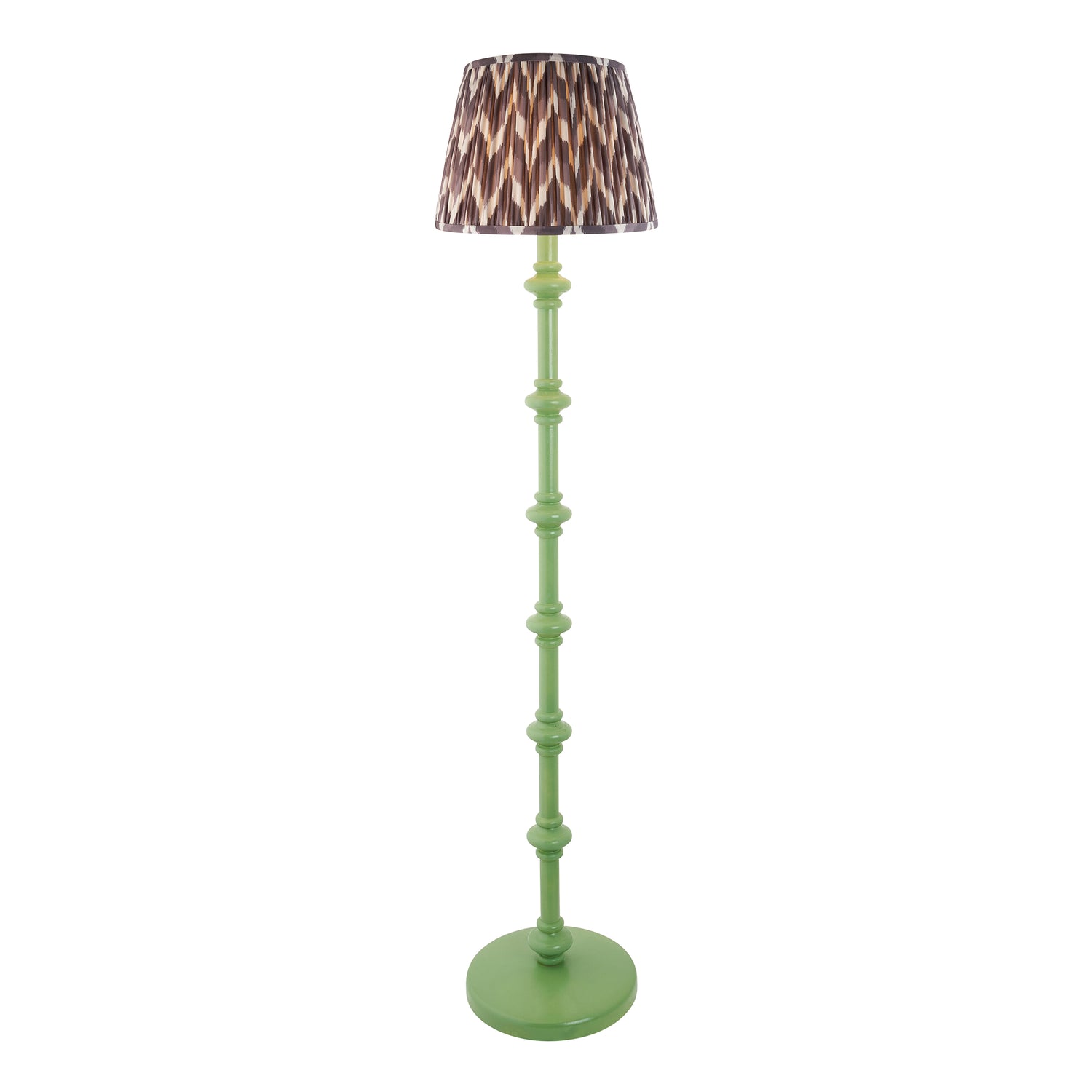 Wooden Green Carnaby & Zigzag 35cm Pearl grey shade - Comet Lighting