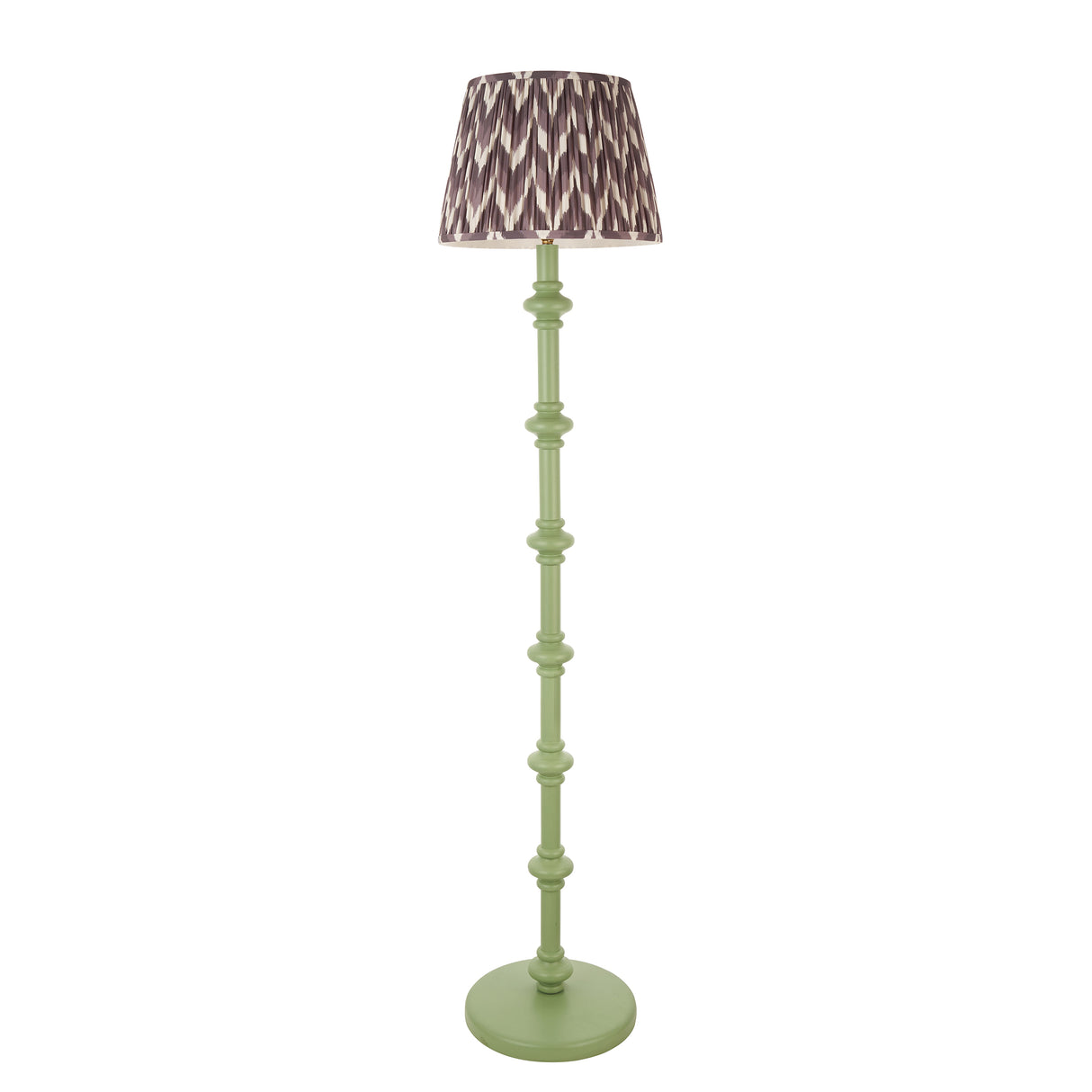 Wooden Green Carnaby & Zigzag 35cm Pearl grey shade - Comet Lighting