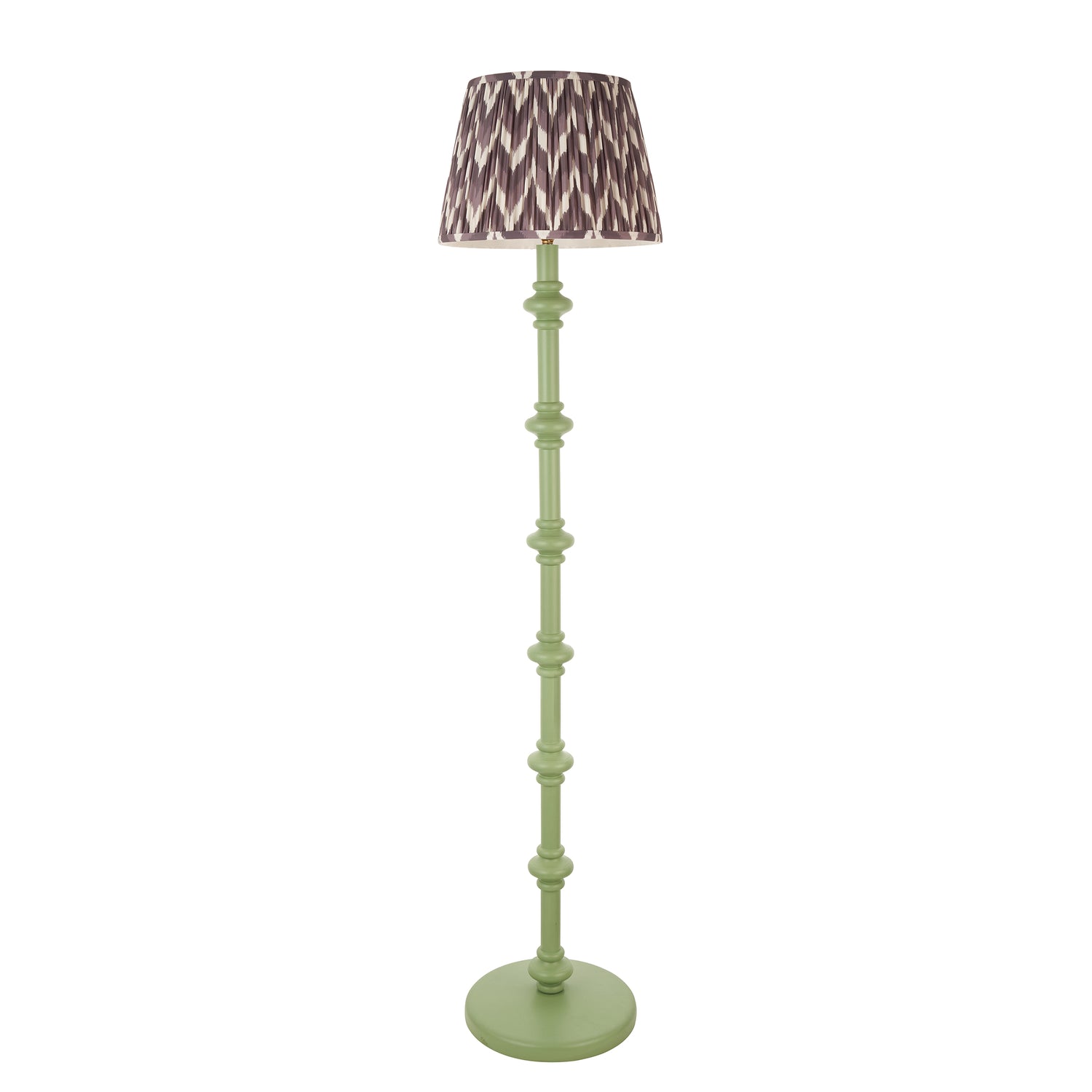 Wooden Green Carnaby & Zigzag 35cm Pearl grey shade - Comet Lighting