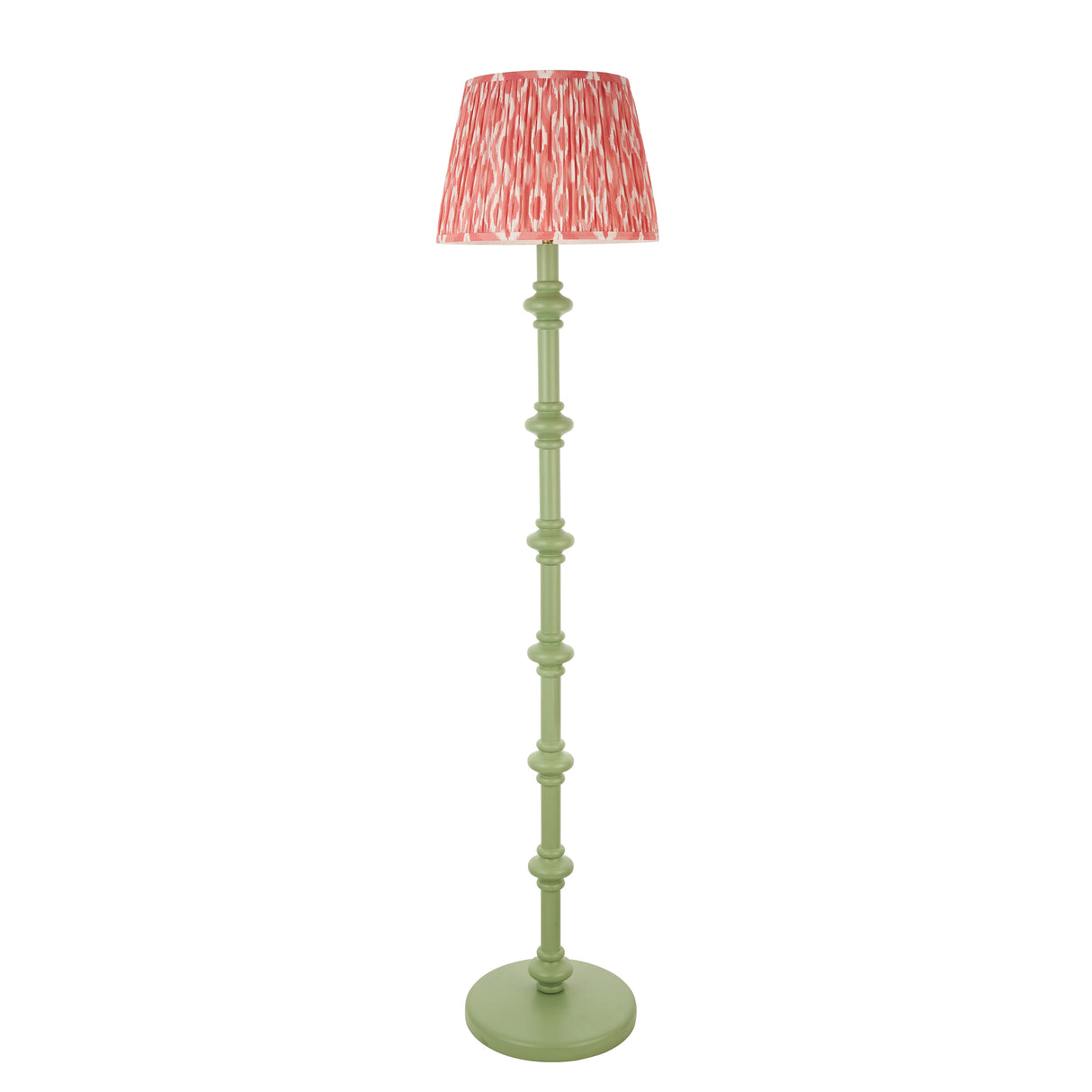 Wooden Green Carnaby & Ikat 35cm Coral pink shade - Comet Lighting