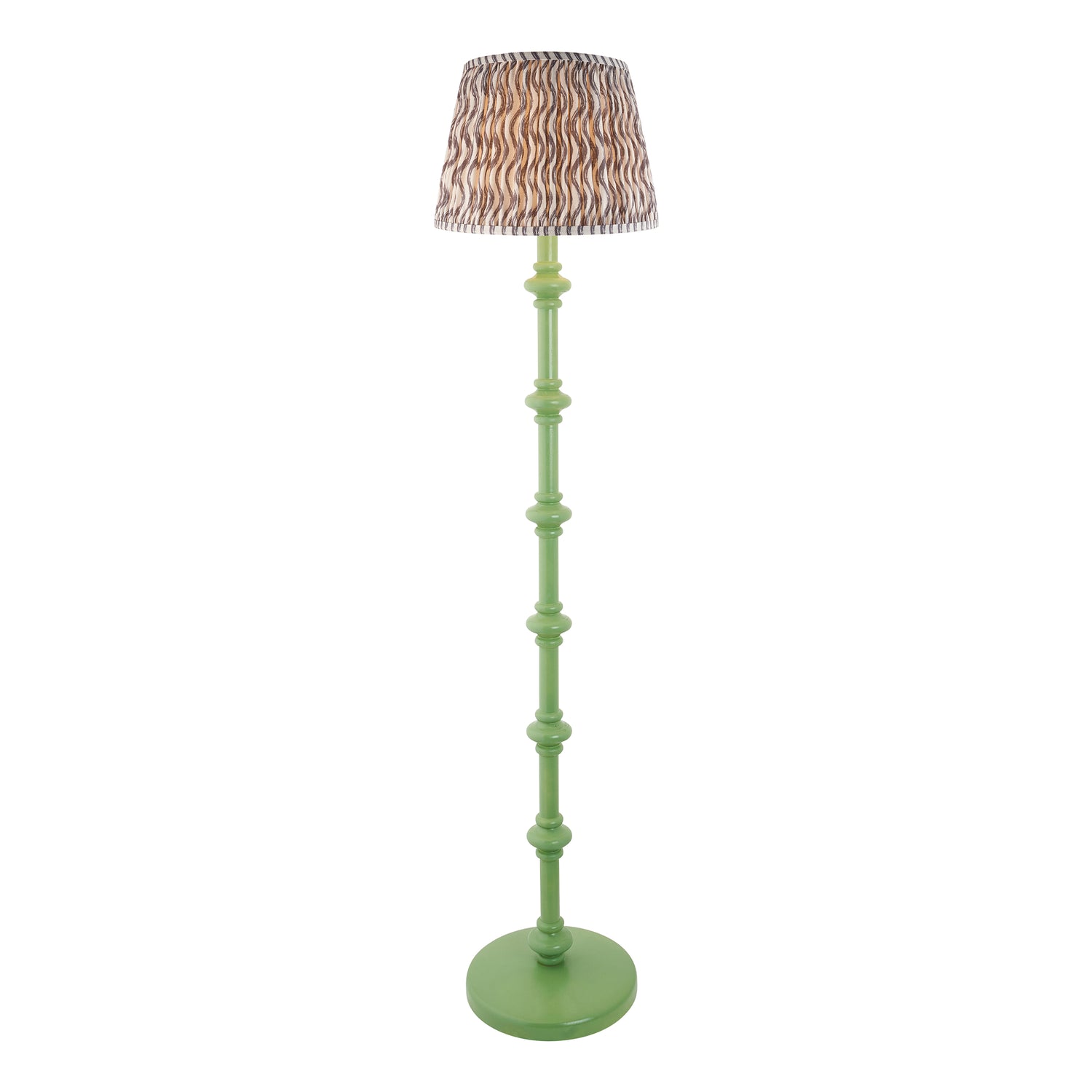 Wooden Green Carnaby & Ripple 35cm Pearl grey shade - Comet Lighting