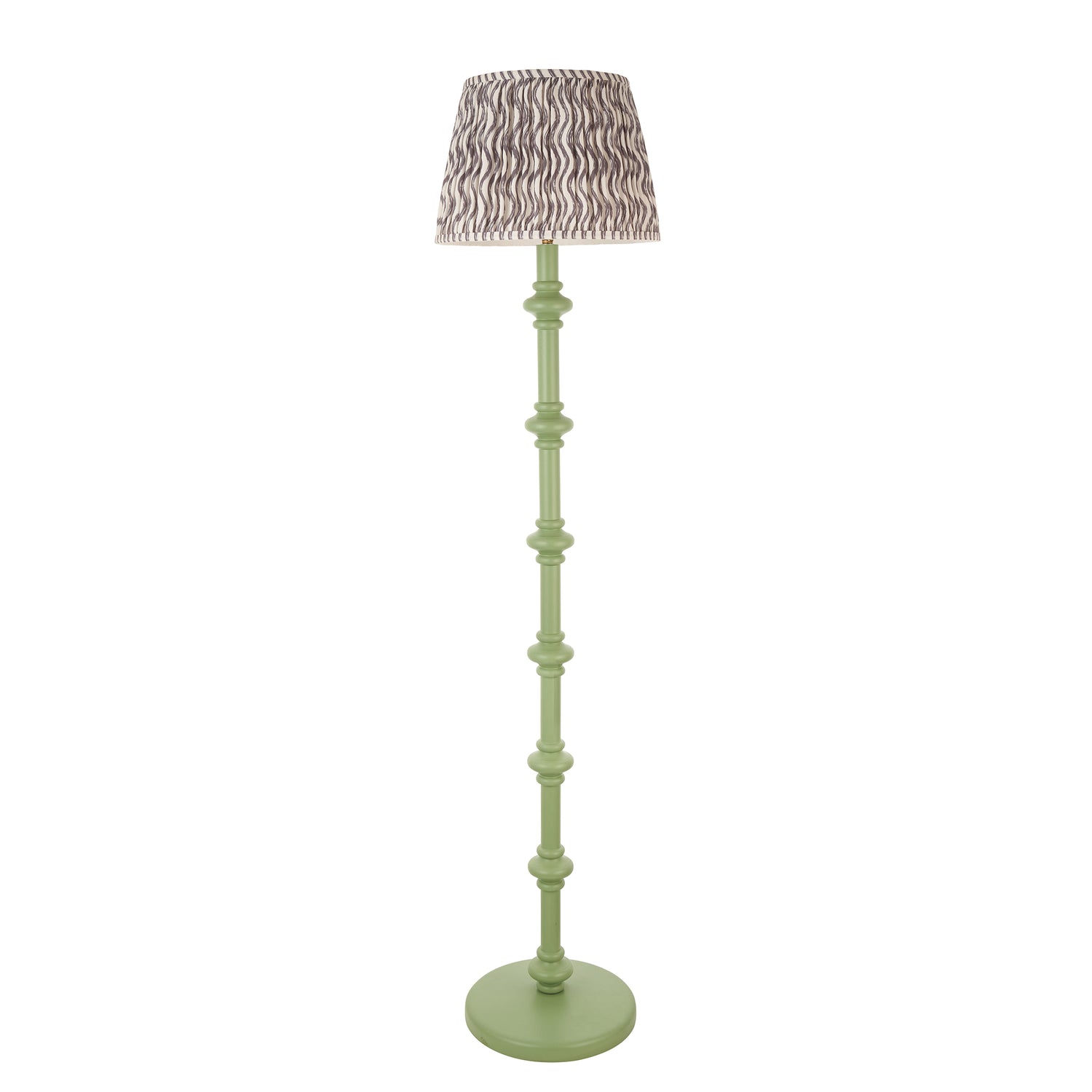 Wooden Green Carnaby & Ripple 35cm Pearl grey shade - Comet Lighting