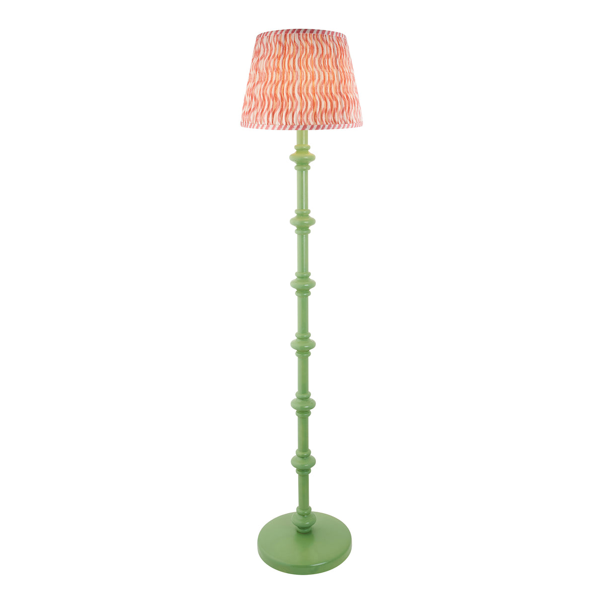 Wooden Green Carnaby & Ripple 35cm Coral pink shade - Comet Lighting