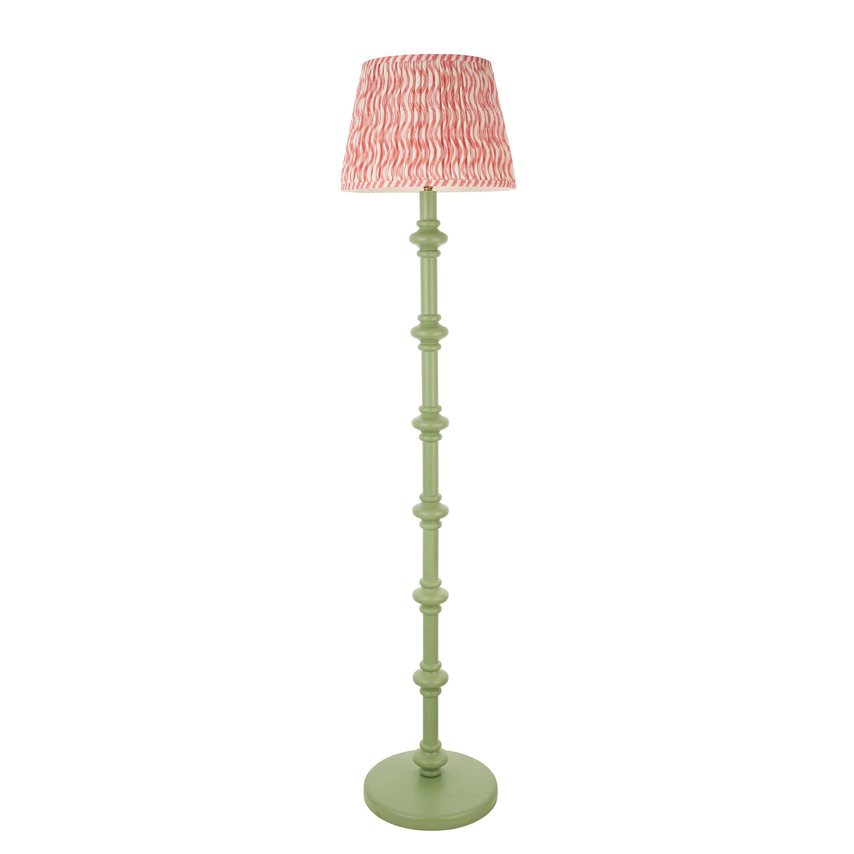 Wooden Green Carnaby & Ripple 35cm Coral pink shade - Comet Lighting