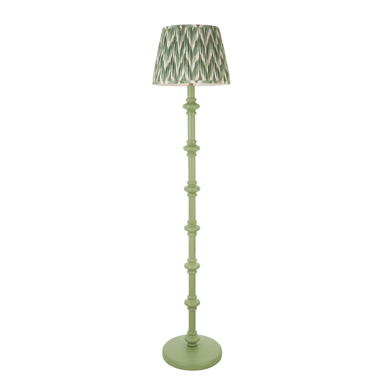 Wooden Green Carnaby & Zigzag 35cm Cotswold green shade - Comet Lighting