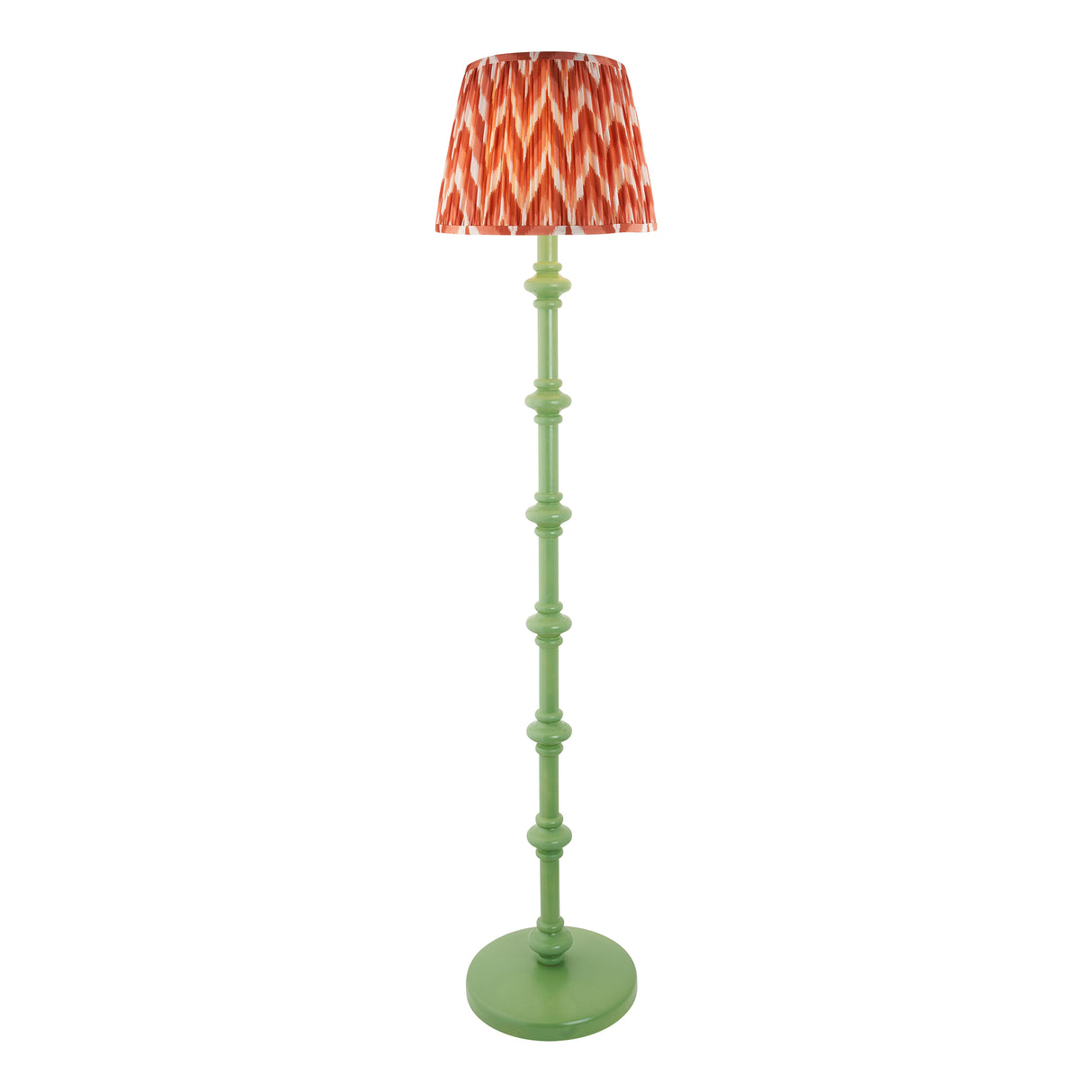 Wooden Green Carnaby & Zigzag 35cm Apricot orange shade - Comet Lighting